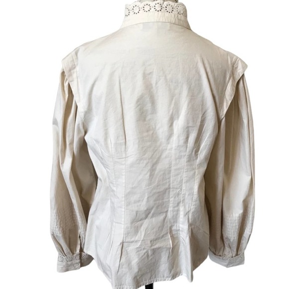 Sea NY Everleigh Eyelet Long Sleeve Blouse Size 10 Ivory New - Picture 4 of 5
